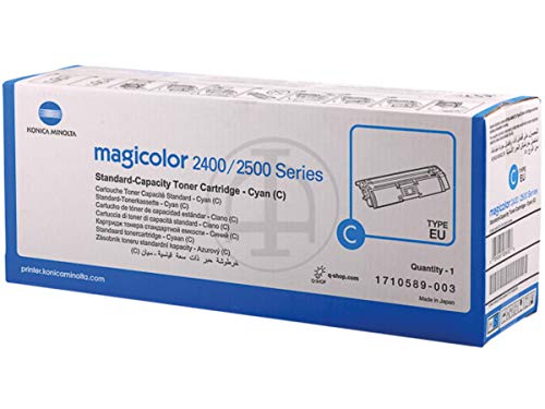 Toner cyan Konica Minolta Magicolor 2450 D d'origine pour imprimante de bureau