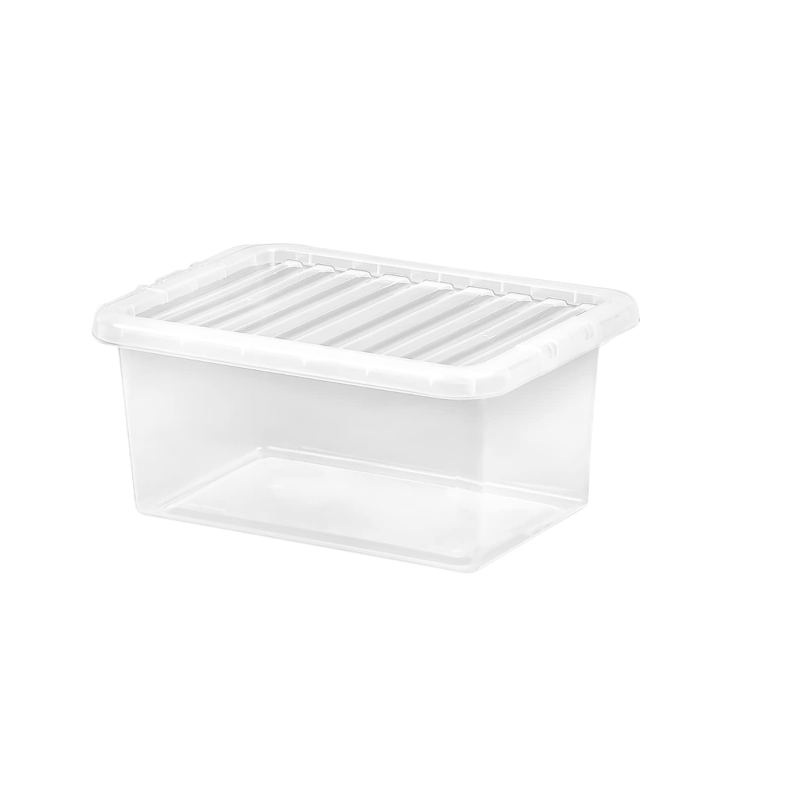 SELGEN 11L Plastic Storage Boxes Crystal Clear Box & Lid Home Office Stackable Nestable (36.50 x 25.00 x 17.50 cm)