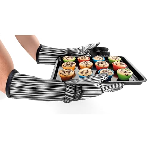 Miniatura 6 de Lacor - 60068 - Guantes Horno Xl, Guantes Horno Cocina, Máxima Seguridad, Gran Resistencia Al Calor, Algodón Con Doble Acolchado, Silicona Y Poliéster, Apto Para Lavadora Y Secadora, 48 Cm, Negro