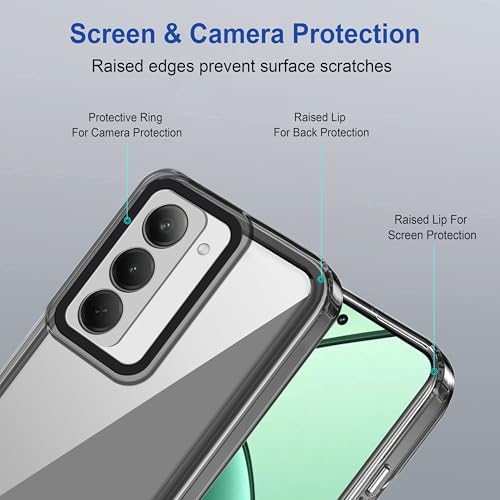 Image of Zapcase Back Case Cover for Realme P3x 5G | Compatible for Realme P3x 5G Back Cover | Case Cover with Camera Protection | (TPU + PC | Translucent Black)