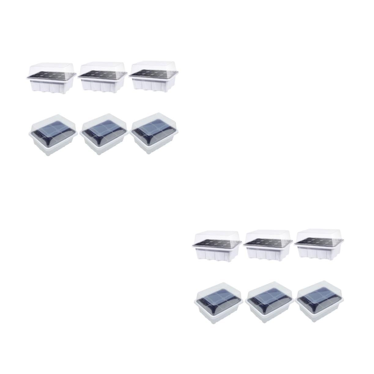 Sosoport 2 Set Scatola per Piantine Vassoi Pianta Piante Antipasto Fioriere in Piedi All'aperto Scatola di Antipasti di Verdure Piatto da Vivaio Plastica 6 Pezzi * 2