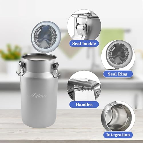 Pot à lait de pays en acier robuste 7L au design rétro durable