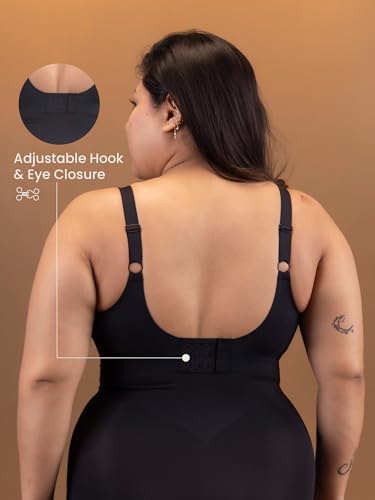 Image of Krvvy Premium Plus Size Super Supportive Bra | Full Coverage for Heavy Bust | Wireless Bra for Saggy Breast Support, Removable Cups, Wide Straps and Seamless Everyday Padded Bra 4 Hook Closure