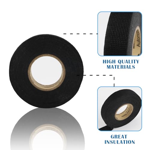 Image of High Temperature Resistant Automotive Wiring Harness Tape, Wiring Loom Tape for Vehicle(19mm)