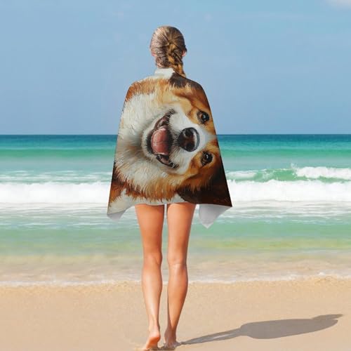 Serviette de plage extra large Corgi pour vos sorties piscine et spa