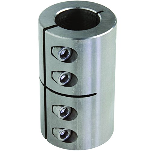 Climax Part ISCC-112-112-S T303 Stainless Steel Clamping Coupling, 1 1/8 inch X 1 1/8 inch bore, 1 7/8 inch OD, 3 1/8 inch Length, 1/4-28 x 5/8 Clamp Screw