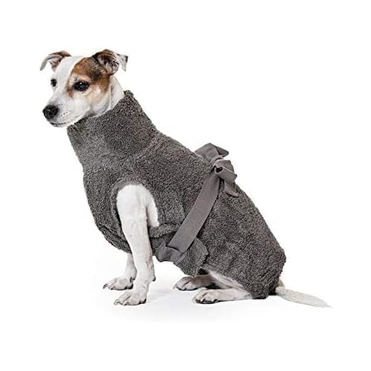 Lill's - hundbadrock, 100% ekologisk bomull, organic stone grey (grå) (4XS)