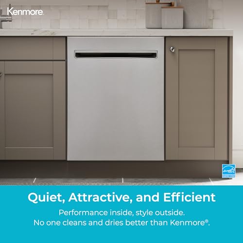 Kenmore-24-Built-In-Stainless-Steel-Tub-Dishwasher-with-EasyFlex-3rd-Rack-SmartWash-UltraWash-Plus-TurboDry-MoreSpace-Adjustable-Rack-Energy-Star-Certified-Fingerprint-Resistant-Stainless-Steel