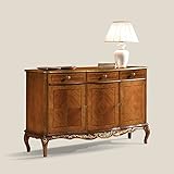 De madera maciza Aparador 3 puertas 3 cajones incrustados espinacas, de madera maciza estilo clásico