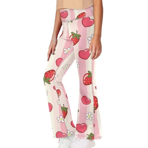 Dolyues Girls Flare Leggings Kids Casual High Waisted Stretchy Bootcut Yoga Pants Full Length Bell Bottoms 5-14 Years