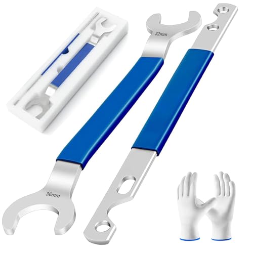 Hoozoocen Stainless Steel Fan Clutch Wrench Set,32mm & 36mm Clutch Fan Tool Wrench,for BMW, Ford, GM,Dodge,Jeep Fan Clutch Removal Kit,Water Pump Holder,Fan Clutch Nut Wrench and Removal Kit (Blue)