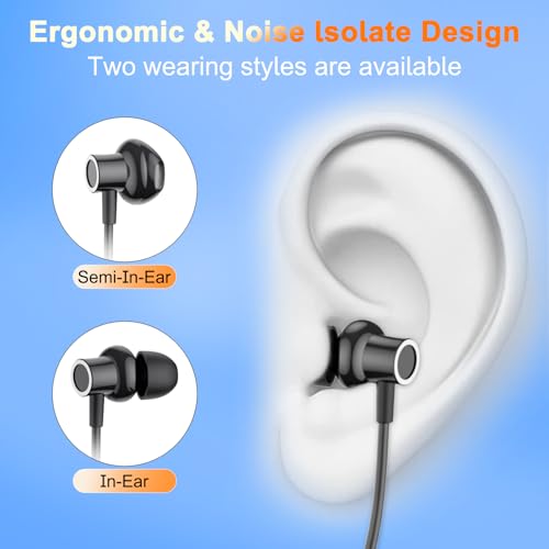 AIYIBEN Neckband Bluetooth Headphone with LED Power, Neckband Headphones 100 Hours Playtime, in-Ear Bluetooth Headphone with Microphone for Running and Exercising in The Gym (Y10) - Thumbnail 5