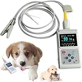 hocvseo Handheld-Veterinär-Pulsoximeter, Vet SPO2-Pulsfrequenzmonitor, Ohr-/Zungen-SPO2-Sensor, 1,8-Zoll-Display, Echtzeit-Datenspeicherung Und -übertragung, Für Katzen, Hunde, Tierkliniken