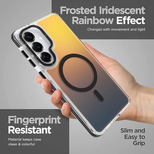 Image of Magnetic Case for Samsung Galaxy S26 Plus [Compatible with Magsafe] [Cute Fashion Fluorescent Design] [1 Screen Protector] Slim Translucent Matte Case for Galaxy S26 Plus 6.7 inch, Black