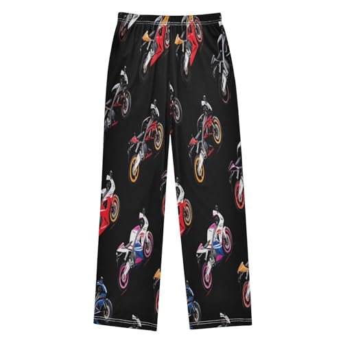 Colorful Sport Bikes Pajama Pants Soft Lounge Sleepwear PJ Bottoms with Elastic Waist Ages 6-14 Years2