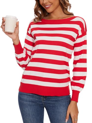 Spicy Sandia Womens Boat Neck Sweater Long Sleeve...