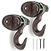 Glaskönig - 2x Rustikale Wandhaken-beweglicher Deckenhaken aus Gusseisen im Landhaus Design-Kleiderhaken antik Garderobenhaken-inklusive Befestigungsmaterial (Haken beweglich-Gusseisen, Antik Braun)