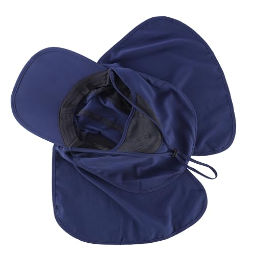 Image of Connectyle Men's Foldable Baseball Sun Cap with Removable Face Mask Neck Flap Cover UPF 50+ Sun Protection Fishing Hiking Hat