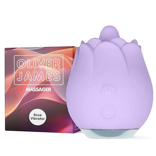 Rosen Vibrator von Oliver James - Leckendes Sexspielzeug für Frauen Solo & Paare, 10 Vibrationsmodi, IPX6 Duschfeste Vibration für Frauen, Silikon Sex Toy, Wiederaufladbare Sex Toys (Flieder)