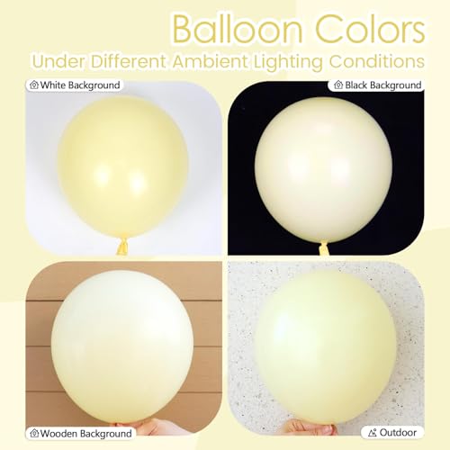 Image of Pastel Yellow balloons 12 inch, Light Yellow Latex 50pcs Party Balloons | Gender Reveal, Baby Shower, Birthday Party Decorations