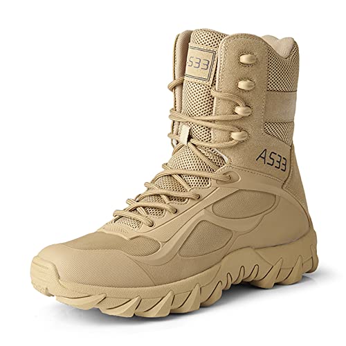 CHUUMEE Men's Tactical Hiking Boots 8 Inches Waterproof Anti-slip Work Boots Military Desert Boots