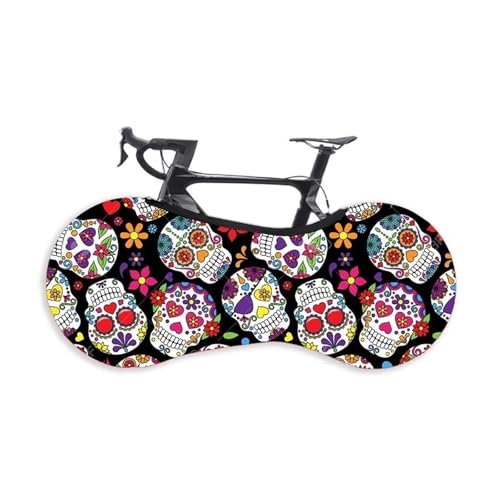 伸縮性のある自転車旅行バッグ - マウンテンバイクとロードバイク用のポータブル防塵収納パッキングバッグ、29パターンオプション(Colorful skull)