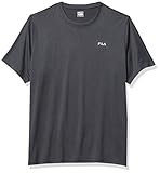 Fila Tennis Men's Short Sleeve Crew Shirt, Black Heather, XX-Large