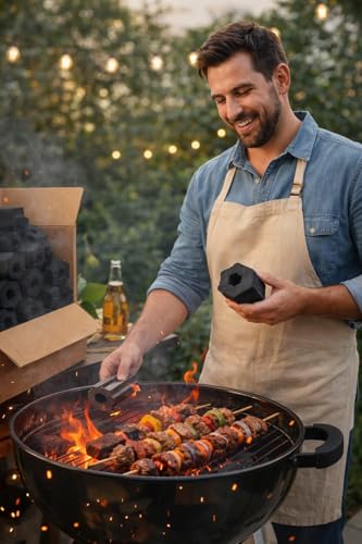 Image of ECOFRIENDLY SMOKELESS Premium Charcoal BRIQUETTES Long Burn, Odorless, Ideal for BBQ Tandoor (2.50 Kg)