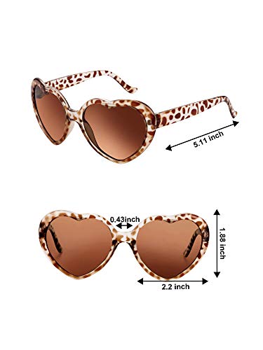 Blulu 12 Pieces Neon Colors Heart Shape Sunglasses for Women Party Favors and Festival3