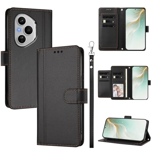 �X�}�z�P�[�X �Ή��@�� for Honor 400 Pro 5G �X�}�z�P�[�X�y�E�H���b�g�f�U�C�� �f���A���J�[�h�X���b�g �L���b�V�� �t���b�v���X�^���h �����h�~�zBlack