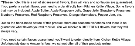 Kitchen Kettle Village Jam Sampler Gift Set (Amish Made) 6-pack Variety Sampler of Jams and Jellies, 1.5 Ounce Jars [1 of each flavor]