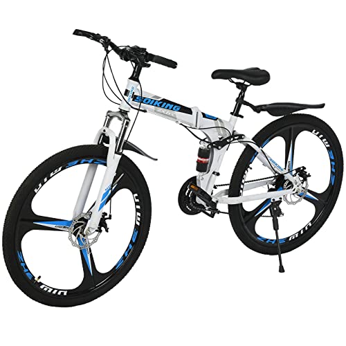 terbklf Bike City 27.5in Folding Mountain Bike Shimanos 21 Speed Bicycle Full Suspension MTB Bikes