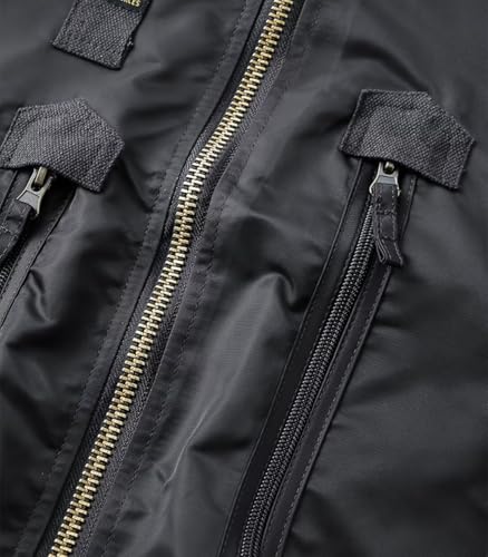 Image of FTIMILD Military Bomber Jacket for Men Casual Windbreaker Jacket Mens Spring and Fall Jacket with Pockets and US Armband