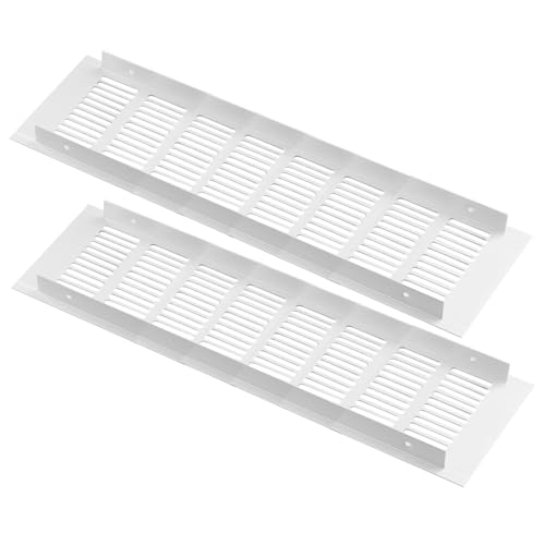 Grille de ventilation en aluminium blanc 100 x 350 mm, l'élégance de la finition pour penderie