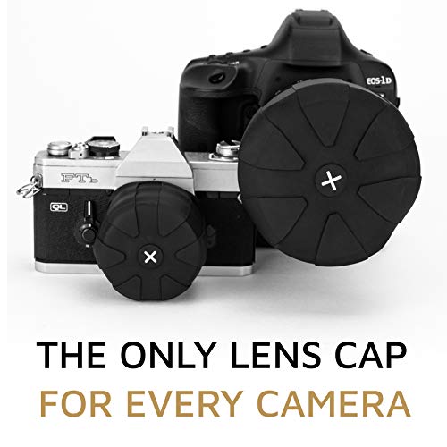 image for KUVRD Universal Lens Cap 2.0 - Fits 99% DSLR Lenses, Element Proof, Li