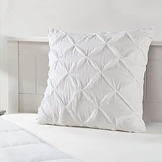 Hotel Class 1000TC Soft White Solid 2PC Continental/Square Pinch Pleated Pillow Cases {65 CM x 65 CM) With Decorative pinch pleated style Made In 100% Egyptian Cotton Quality Fabric- By PRAADLo