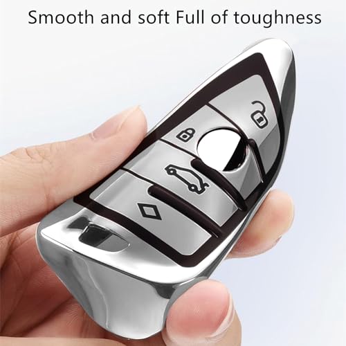 Image of Creativity For BMW X5 Key Fob Cover accessories (Silver Key Case)