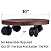 GuTen 10"/25cm Jardinera de Madera rodante Carrito Planta en Maceta Soporte de...