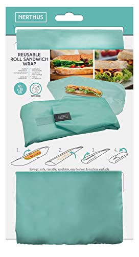 NERTHUS FIH 878 Reusable Snack Bag Adjustable Eco-friendly Turquoise, Adaptable, Easy to Clean and Washing Machine Safe - Image 3