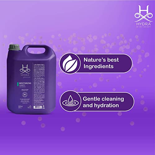 Hydra Groomer’s Moisturizing Shampoo for Dogs & Cats – 5L with Optical Brightener & Oatmeal | Professional-Grade Coat Care