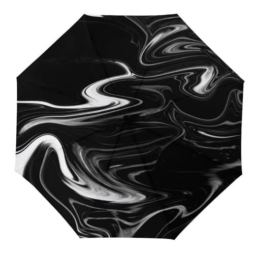 Parapluie pliant crâne noir et doré : fini les parapluies cassés par le vent