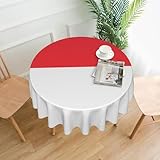 KKAFGBV Runde Tischdecke mit indonesischer Flagge, bedruckt, 152,4 cm, waschbare Polyester-Tischdecke, geeignet für Esstische