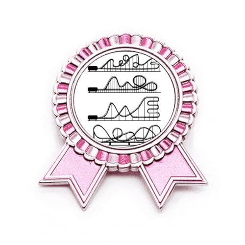 Broche rose montagnes russes pour customiser une veste en jean terne M