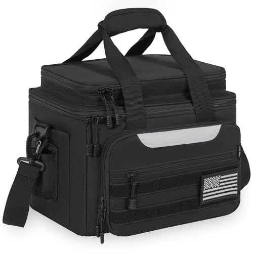 WELIDAY Fishing Tackle Bags - Saltwater & Freshwater Compatible, Water Resistant & Durable Fishing Tackle Box with Padded Shoulder Strap-Pliers and Gear Storage, Black (Bag Only)