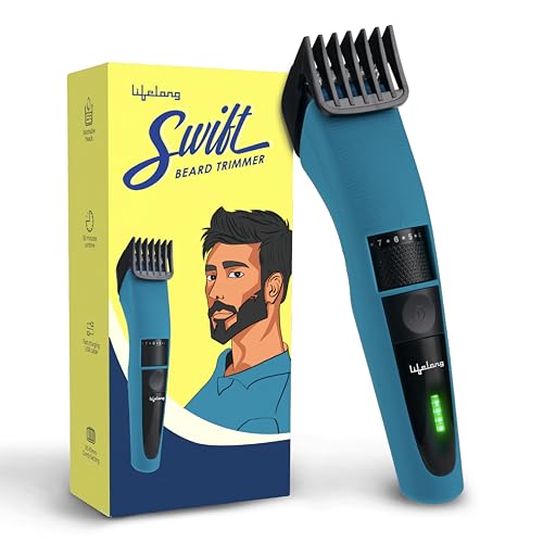 Lifelong Beard Trimmer for Man | Timmer Men Beard | Cordless Hair Trimmer for Men All in One | USB Rechargeable Grooming Kit with Skin Friendly Blades |Shaving Machine with 20 Lengths, 60-Min Runtime