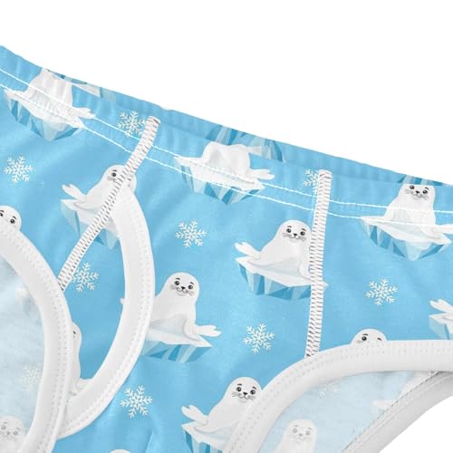 ODAWA Cute White Seals Blue Soft Underwear Briefs Tagless Underwear 2T Boys4