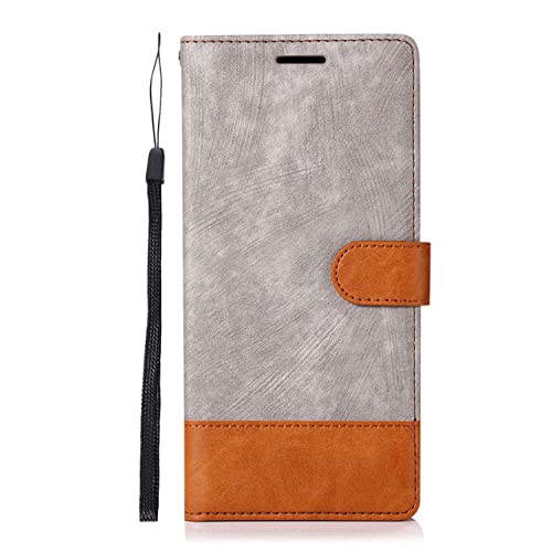 Coque en cuir iPhone 6 Plus étui élégant gris avec fentes cartes
