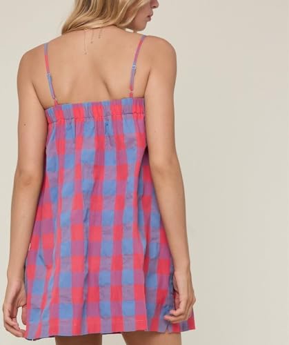 Image of Women Boho Floral Mini Cami Dress Spaghetti Strap Flowy Sling Dress Graphic Backless Summer Holiday Sundress