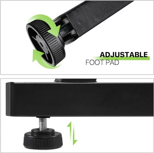 مكتب زاوية للمنزل، محطة عمل مكتبية على شكل حرف L للكمبيوتر من بنتيفار، مقاس 1.3 متر مع حامل شاشة L، يوفر المساحة وسهل التركيب (أسود، 1.3 + 1.3 متر) (46 سم عرض × 75 سم ارتفاع)