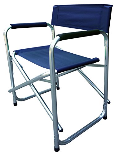 Regiestuhl aus Aluminium und blauen Stoff Polyester Oxford Cm 56x46xH 80